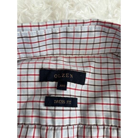 Olzen “ Dress Fit” Men’s Sz. 100 Checkered Classic Button Down. Fantastic Top - Picture 4 of 9